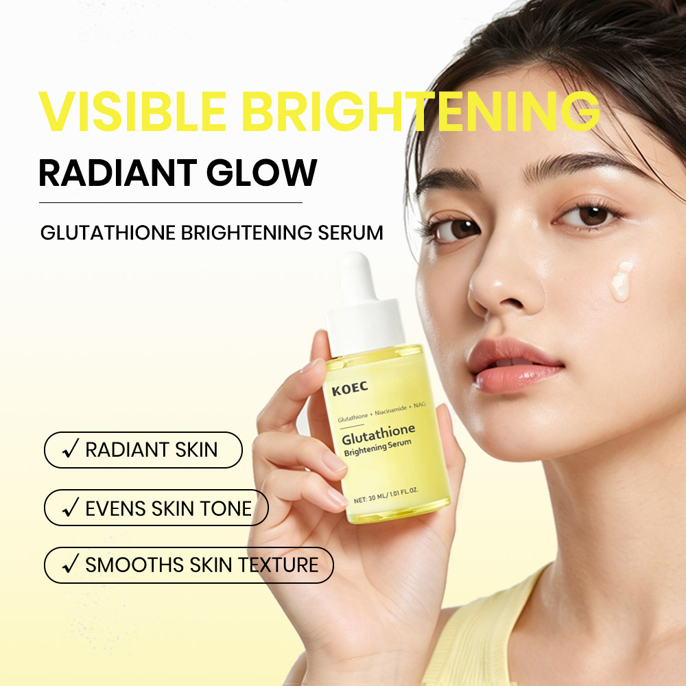 KOEC Glutathione Brightening Serum, Niacinamide + NAG Complex Skin Lightening Serum, Improve Dullness Fade Pigmentation Even Skin Tone Hydrating Face Serum 30ml