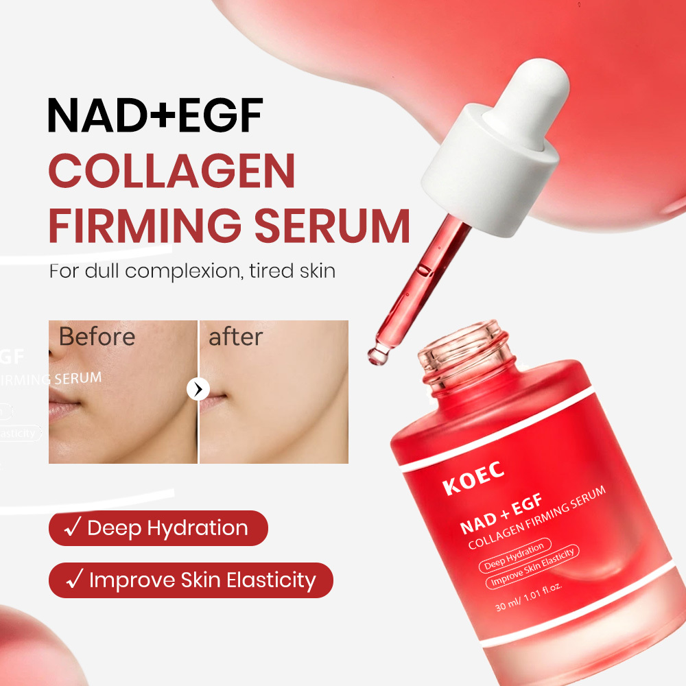 KOEC NAD EGF Firming Serum for Face & Neck | Anti-Aging Serum with EGF Peptide, NAD+ & Collagen Wrinkle Appearance, Elasticity