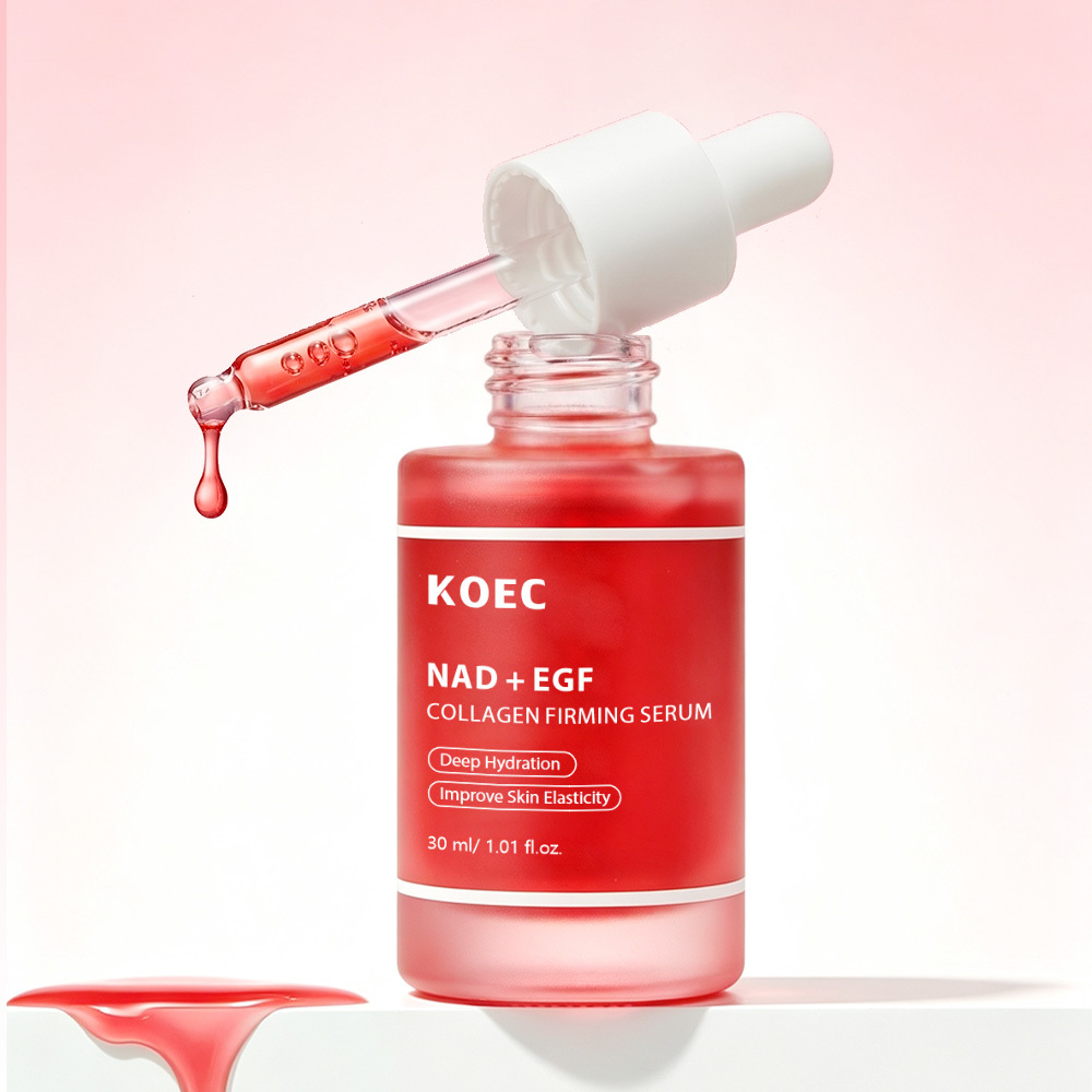 KOEC NAD EGF Firming Serum for Face & Neck | Anti-Aging Serum with EGF Peptide, NAD+ & Collagen Wrinkle Appearance, Elasticity