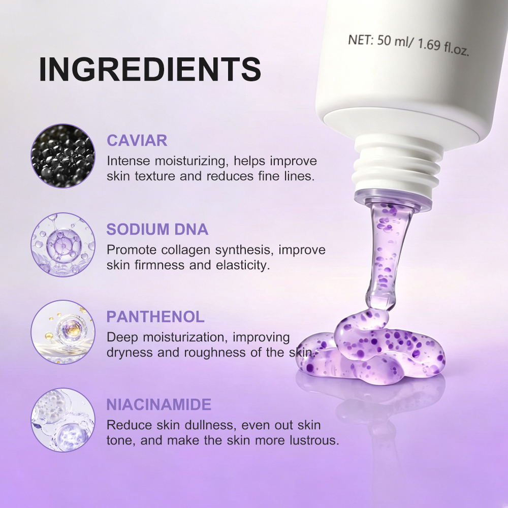 KOEC Caviar PDRN Hydrating Capsule Cream with Caviar Extract, PDRN & Niacinamide, Firming Moisturizing Facial Cream to Improve Skin Elasticity, Anti-Aging Revitalizing Face Cream, 50ml / 1.69 fl.oz