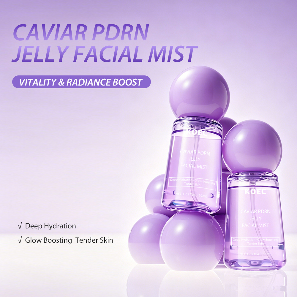KOEC Caviar PDRN Jelly Facial Mist with Caviar Extract & PDRN, Deep Hydrating Glow Boosting Facial Spray to Nourish Tender Skin, Refreshing Portable Jelly Face Mist, 50ml / 1.69 fl.oz