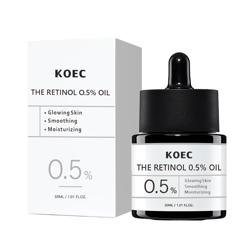 KOEC 0.5% Retinol Facial Oil, Anti-Aging Retinol Serum Oil for Smoothing Fine Lines, Moisturizing & Glowing Skin, Anti-Wrinkle Face Treatment Oil, 30ml / 1.01 fl.oz