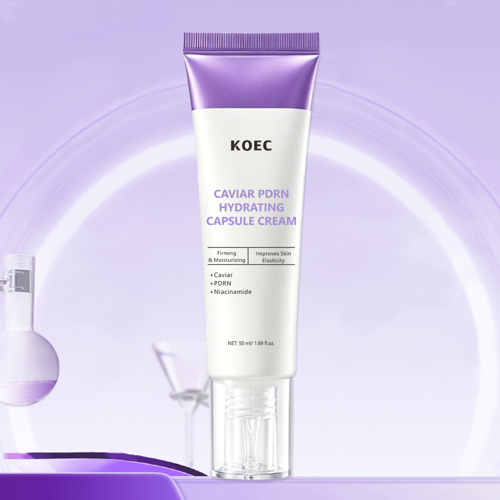KOEC Caviar PDRN Hydrating Capsule Cream with Caviar Extract, PDRN & Niacinamide, Firming Moisturizing Facial Cream to Improve Skin Elasticity, Anti-Aging Revitalizing Face Cream, 50ml / 1.69 fl.oz