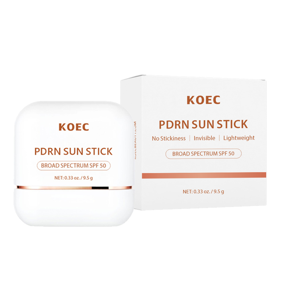 KOEC PDRN Sun Stick, Broad Spectrum SPF 50 Portable Solid Sunscreen Stick, Hydrating PDRN Repair Sun Protection Stick for Face & Body, Non-Greasy Refreshing Daily UV Protection, 9.5g / 0.33 oz