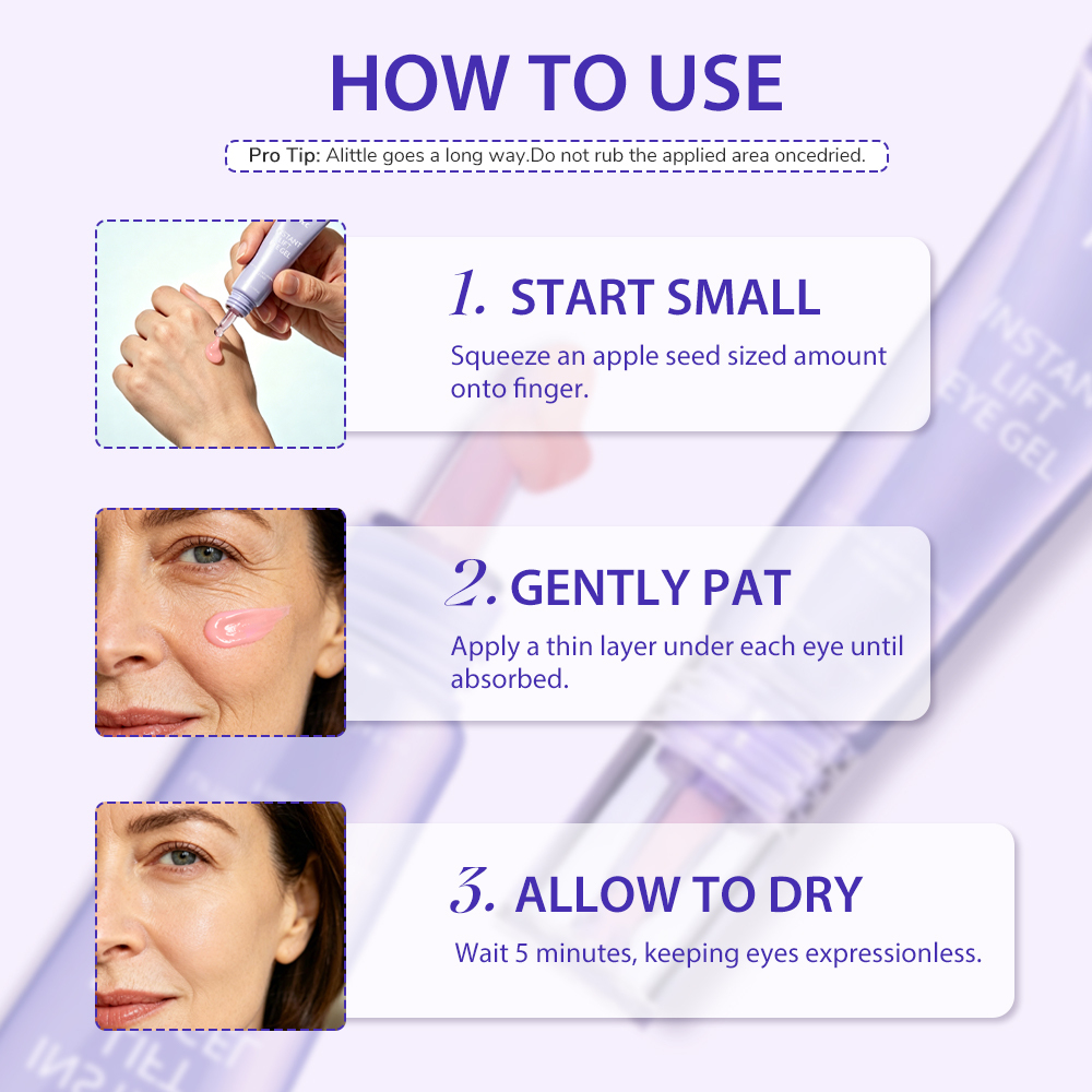 KOEC Instant Lift Eye Gel, Lifting Anti-Wrinkle Eye Serum Gel to Smooth Fine Lines, Firm Under-Eye Skin, Reduce Puffiness & Dark Circles, Roller Ball Applicator Eye Treatment Gel, 10ml / 0.34 fl.oz