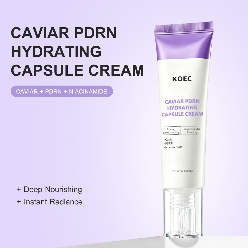 KOEC Caviar PDRN Hydrating Capsule Cream with Caviar Extract, PDRN & Niacinamide, Firming Moisturizing Facial Cream to Improve Skin Elasticity, Anti-Aging Revitalizing Face Cream, 50ml / 1.69 fl.oz