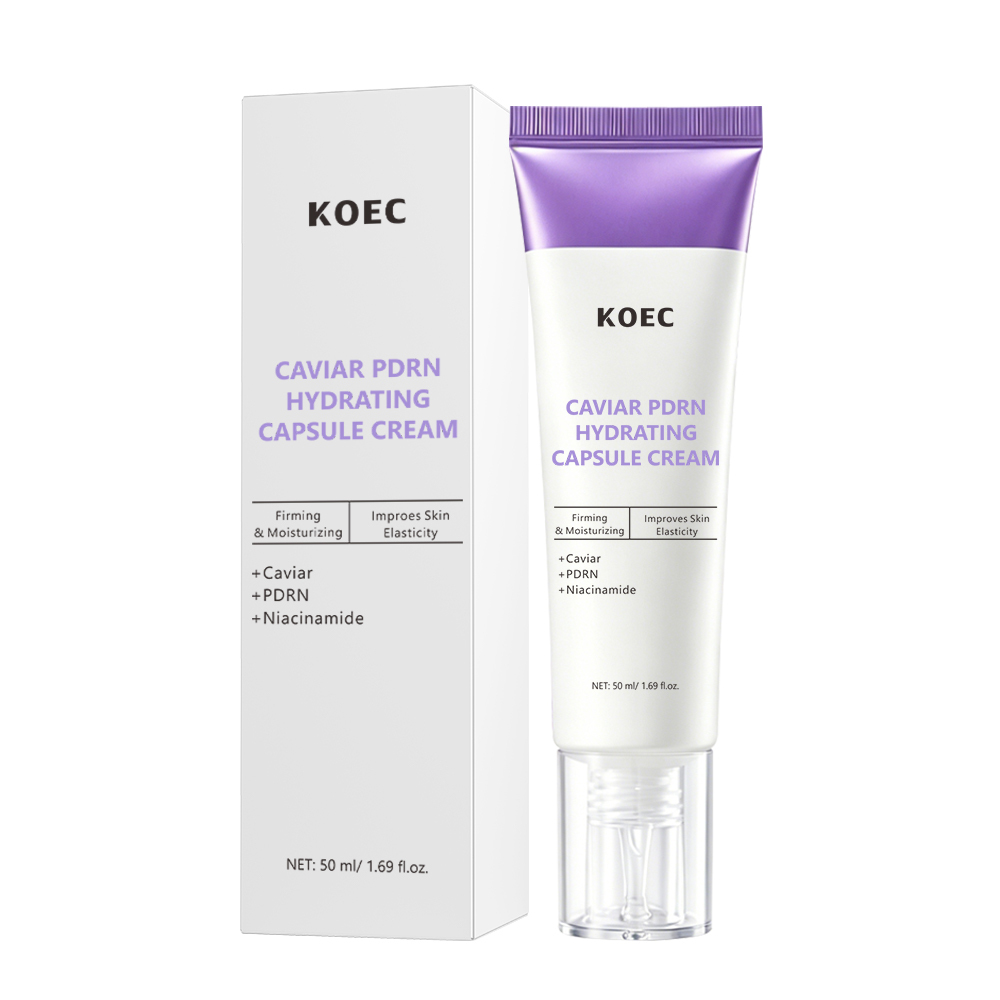 KOEC Caviar PDRN Hydrating Capsule Cream with Caviar Extract, PDRN & Niacinamide, Firming Moisturizing Facial Cream to Improve Skin Elasticity, Anti-Aging Revitalizing Face Cream, 50ml / 1.69 fl.oz