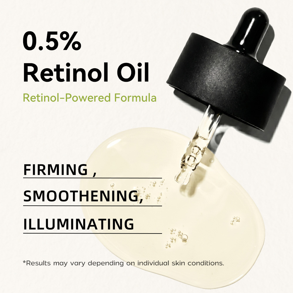 KOEC 0.5% Retinol Facial Oil, Anti-Aging Retinol Serum Oil for Smoothing Fine Lines, Moisturizing & Glowing Skin, Anti-Wrinkle Face Treatment Oil, 30ml / 1.01 fl.oz