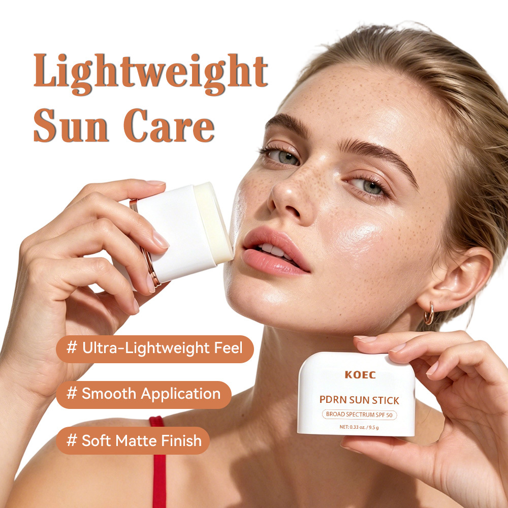 KOEC PDRN Sun Stick, Broad Spectrum SPF 50 Portable Solid Sunscreen Stick, Hydrating PDRN Repair Sun Protection Stick for Face & Body, Non-Greasy Refreshing Daily UV Protection, 9.5g / 0.33 oz