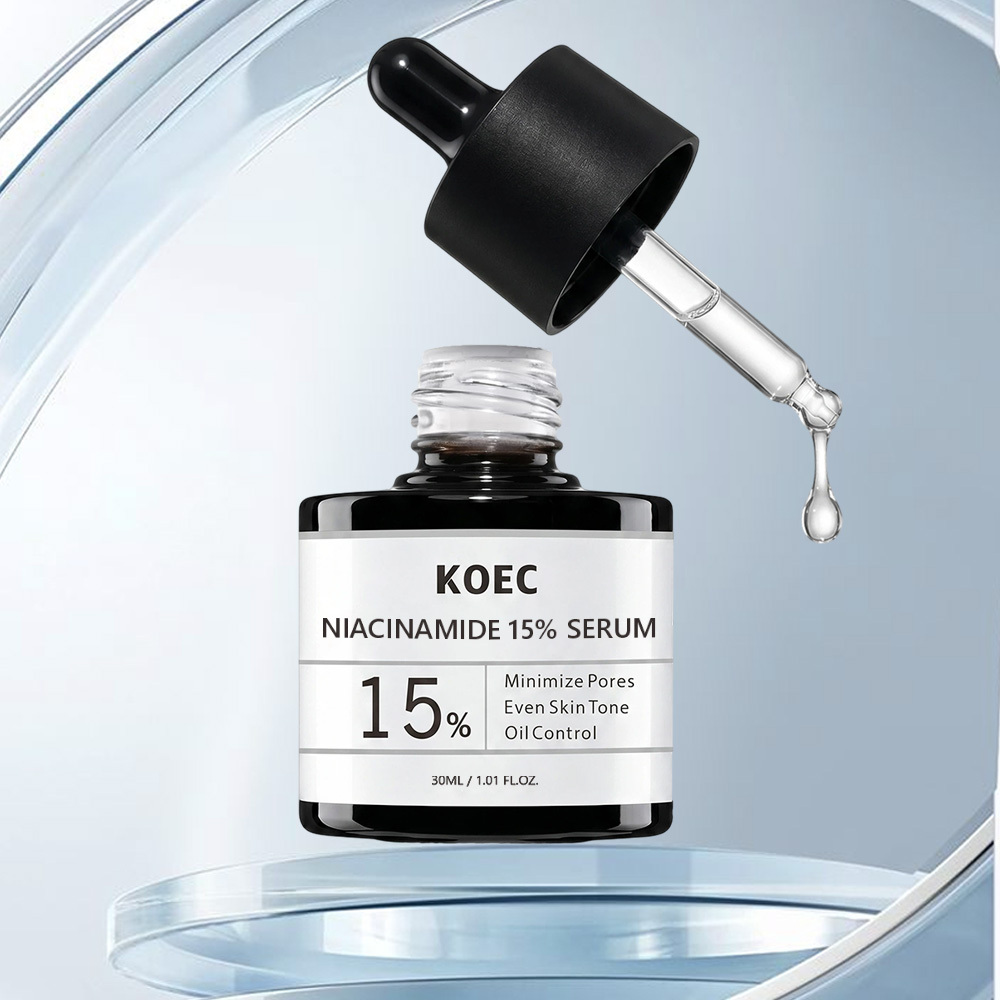 KOEC 15% Niacinamide Serum, Oil Control Pore Minimizing Facial Serum for Uneven Skin Tone, Brightening Balancing Skin Care Serum, 30ml / 1.01 fl.oz