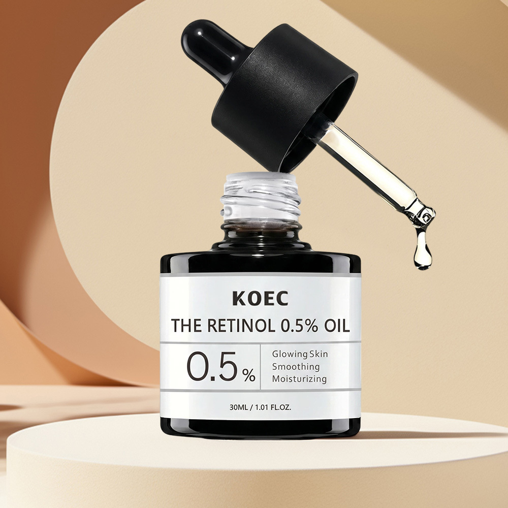 KOEC 0.5% Retinol Facial Oil, Anti-Aging Retinol Serum Oil for Smoothing Fine Lines, Moisturizing & Glowing Skin, Anti-Wrinkle Face Treatment Oil, 30ml / 1.01 fl.oz