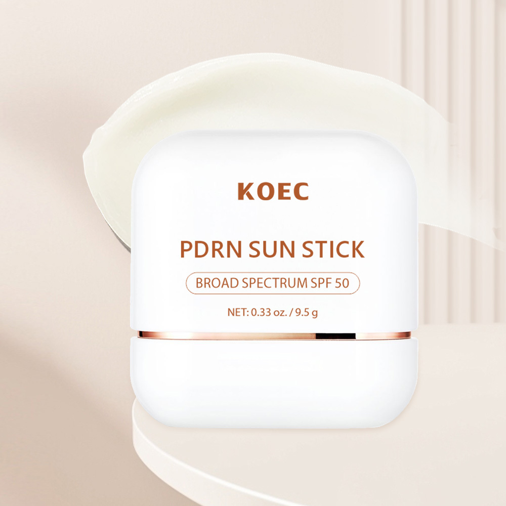 KOEC PDRN Sun Stick, Broad Spectrum SPF 50 Portable Solid Sunscreen Stick, Hydrating PDRN Repair Sun Protection Stick for Face & Body, Non-Greasy Refreshing Daily UV Protection, 9.5g / 0.33 oz