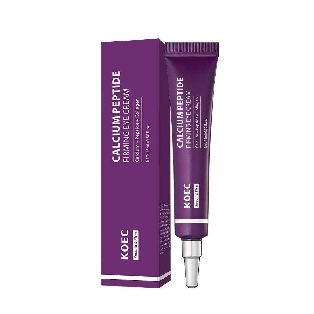 KOEC Calcium Peptide Firming Eye Cream with Calcium, Peptide & Collagen, Anti-Aging Anti-Wrinkle Eye Cream to Smooth Fine Lines, Lift Sagging Under-Eye Skin, Reduce Dark Circles & Puffiness, 15ml / 0.50 fl.oz