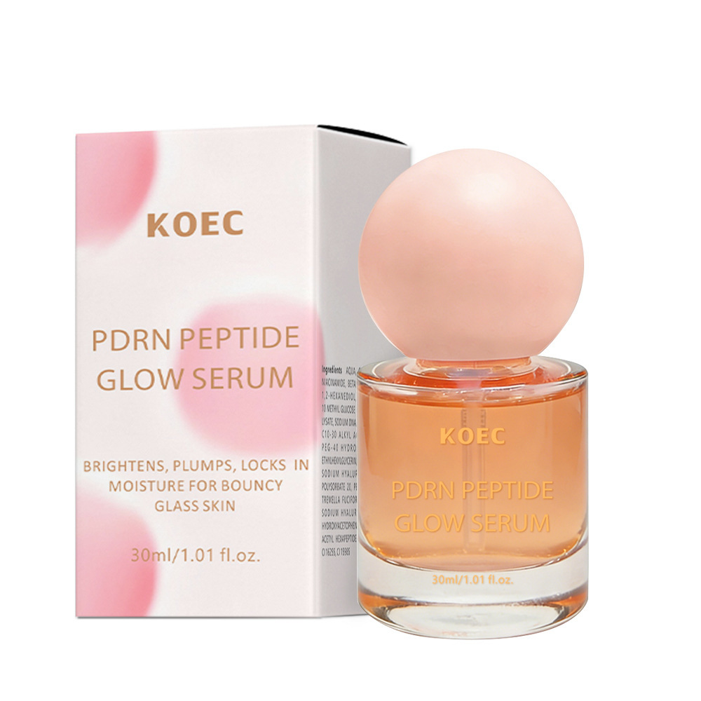 KOEC PDRN Peptide Glow Serum, Hydrating Brightening Anti-Aging Facial Serum for Glass Skin