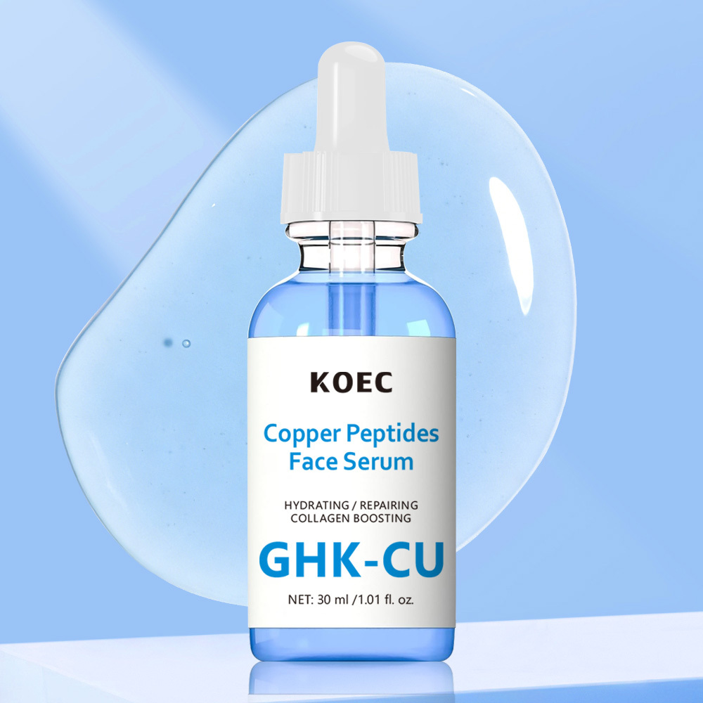KOEC GHK-CU Copper Peptides Face Serum 30ml, Collagen Boosting Anti-Aging Facial Serum with Niacinamide & Lactobacillus, Firm Fine Lines Repair Sensitive Skin Brighten Uneven Tone