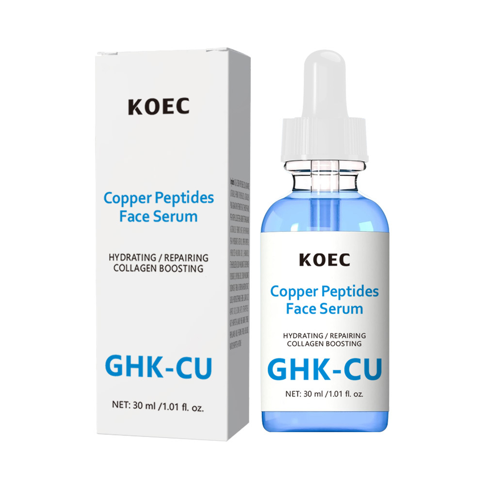 KOEC GHK-CU Copper Peptides Face Serum 30ml, Collagen Boosting Anti-Aging Facial Serum with Niacinamide & Lactobacillus, Firm Fine Lines Repair Sensitive Skin Brighten Uneven Tone
