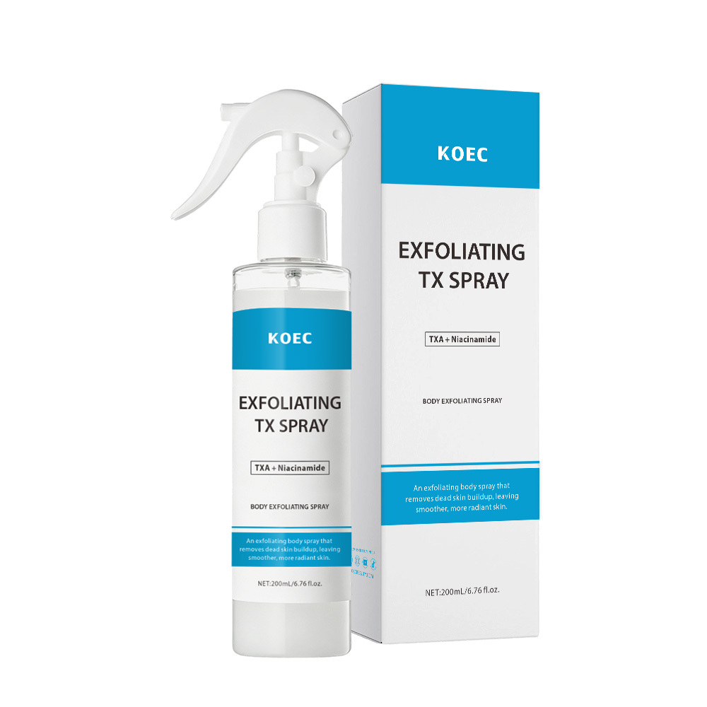 KOEC Exfoliating TX Body Spray | Tranexamic Acid & Niacinamide Brightening Body Peeling Spray, Smooth Rough Chicken Skin, Remove Dead Skin, Even Uneven Body Tone 200ml