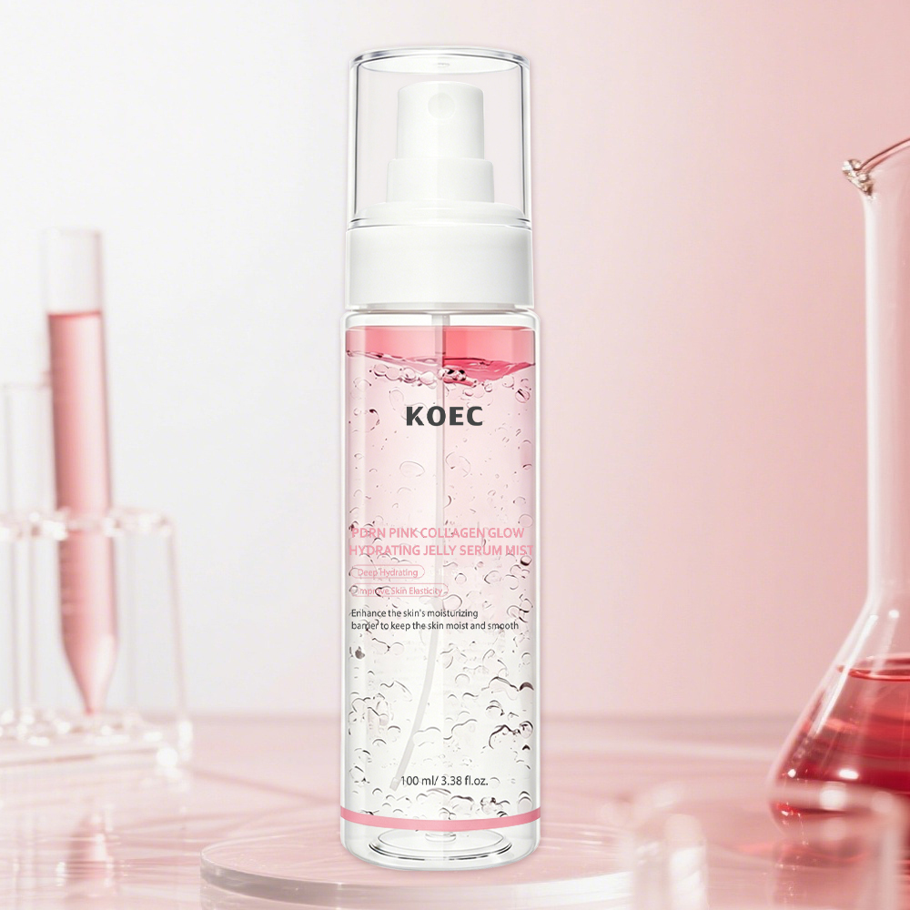 OEC PDRN Pink Collagen Glow Hydrating Jelly Serum Mist, 2-in-1 Facial Spray with Niacinamide & Hyaluronic Acid, Moisturizing Brightening Face Mist for Plump Radiant Skin