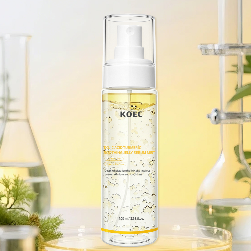 KOEC Kojic Acid Turmeric Soothing Jelly Serum Mist, 2-in-1 Hydrating Facial Spray with Squalane & Hyaluronic Acid, Brightening Calming Face Mist for Glowing, Plump Skin