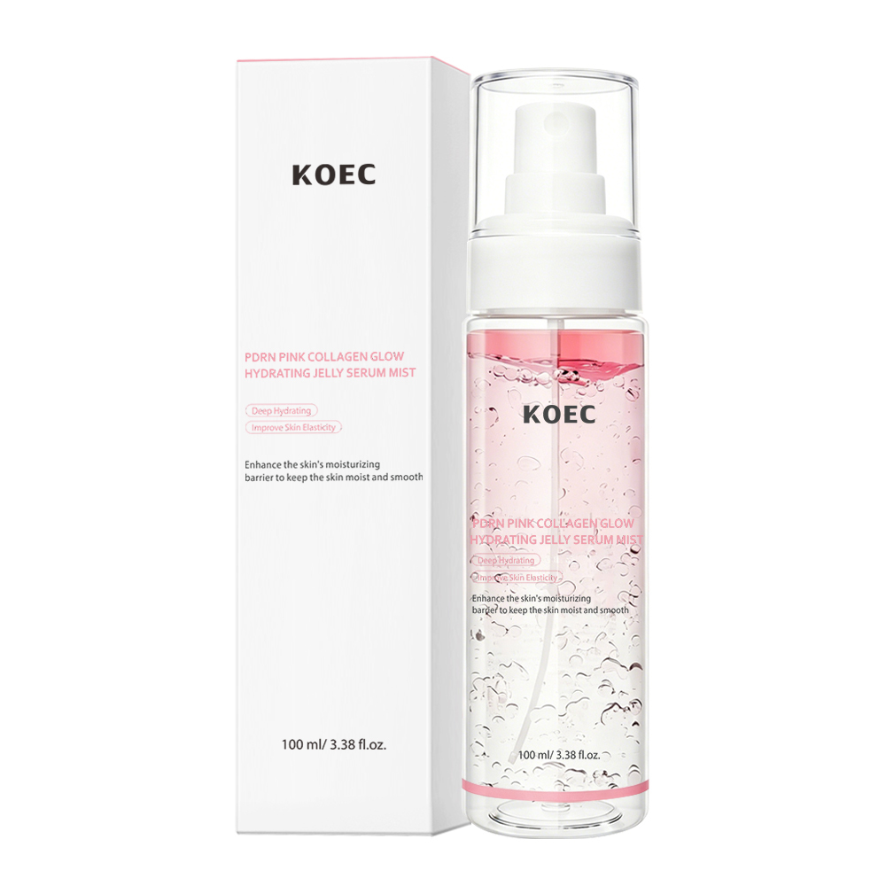 OEC PDRN Pink Collagen Glow Hydrating Jelly Serum Mist, 2-in-1 Facial Spray with Niacinamide & Hyaluronic Acid, Moisturizing Brightening Face Mist for Plump Radiant Skin