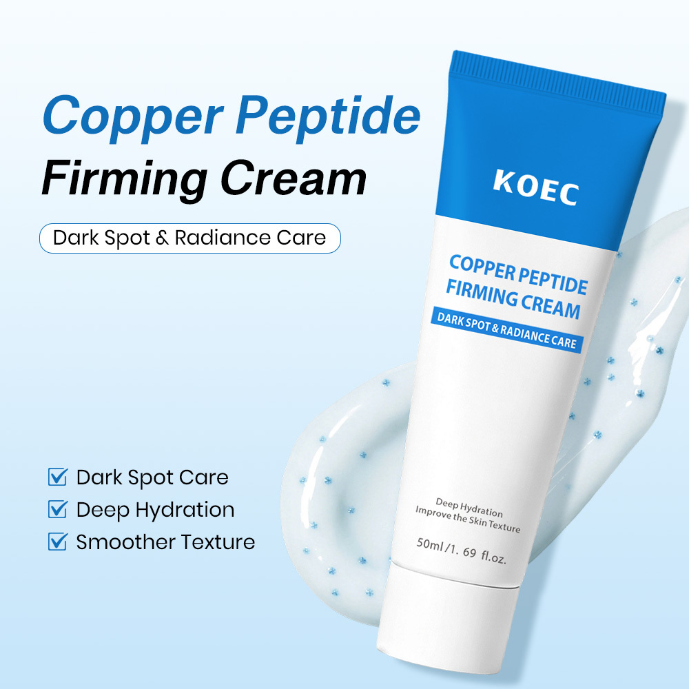KOEC Copper Peptide Firming Cream 50ml, Deep Hydrating Anti-Aging Facial Cream, Dark Spot Care Cream for Improving Uneven Skin Tone & Refining Skin Texture