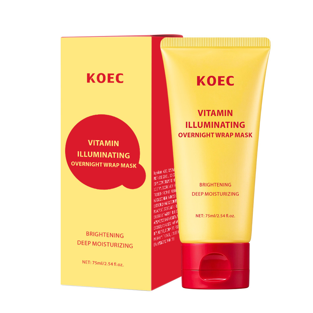 **KOEC Vitamin Illuminating Overnight Wrap Mask** is a nourishing overnight facial mask designed to brighten complexion, refine skin texture, and lock inmoisture while you sleep. Formulated with Vitamin C, Glutathione, Niacinamide, and Hydrolyzed Collage