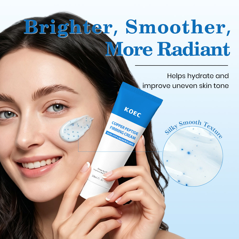 KOEC Copper Peptide Firming Cream 50ml, Deep Hydrating Anti-Aging Facial Cream, Dark Spot Care Cream for Improving Uneven Skin Tone & Refining Skin Texture