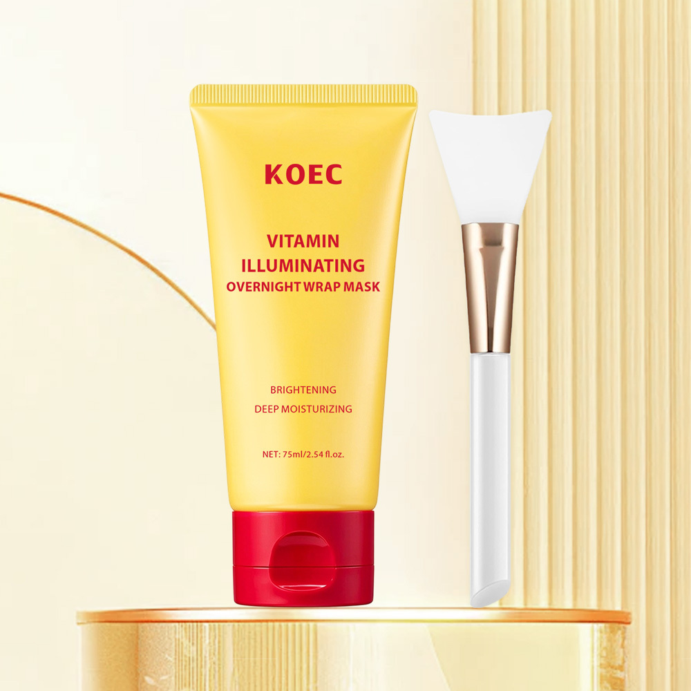 **KOEC Vitamin Illuminating Overnight Wrap Mask** is a nourishing overnight facial mask designed to brighten complexion, refine skin texture, and lock inmoisture while you sleep. Formulated with Vitamin C, Glutathione, Niacinamide, and Hydrolyzed Collage