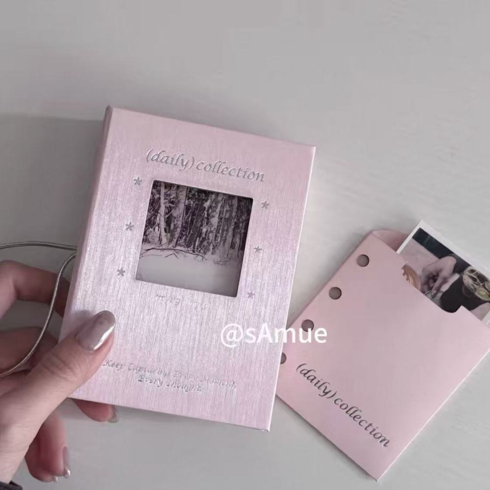 M5 Window Hardcover Loose-Leaf Notebook, Journal & Mini Photo Card Binder, Daily Collection