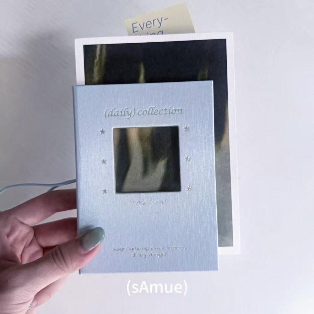 M5 Window Hardcover Loose-Leaf Notebook, Journal & Mini Photo Card Binder, Daily Collection
