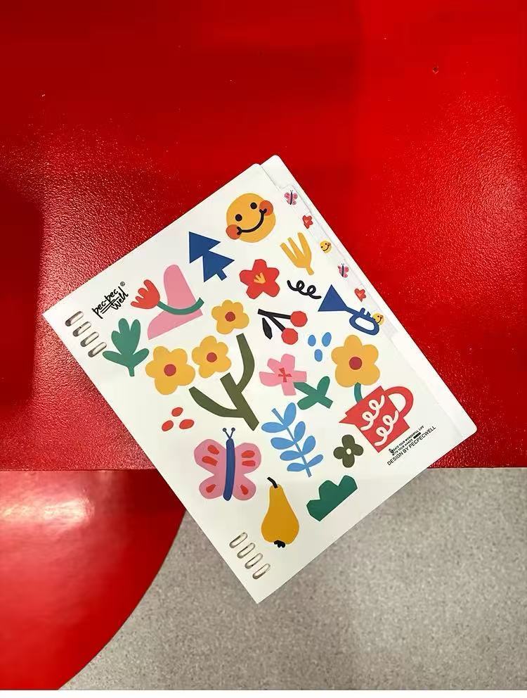 PEC PEC WELL Floral Series Plus B5 Loose Leaf Notebook, Multi-style Inner Page Journal, Cute Index Tabs Notepad, Premium Stationery Gift for Students & Office Workers