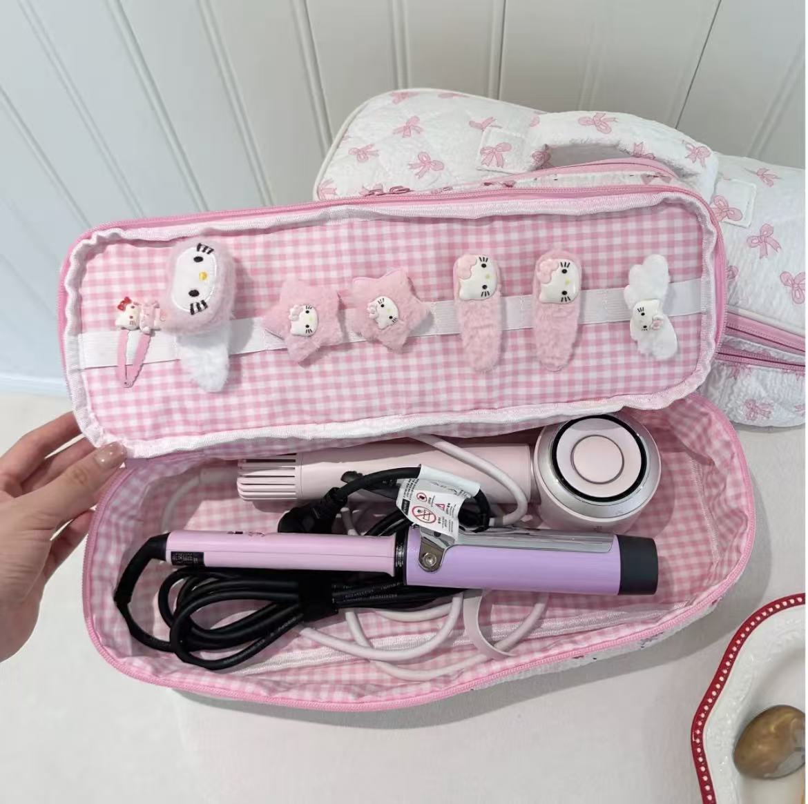 Hair Dryer Storage Bag, Travel Organizer Pouch for Curling Iron & Hair Straightener, Business Trip Carry Case