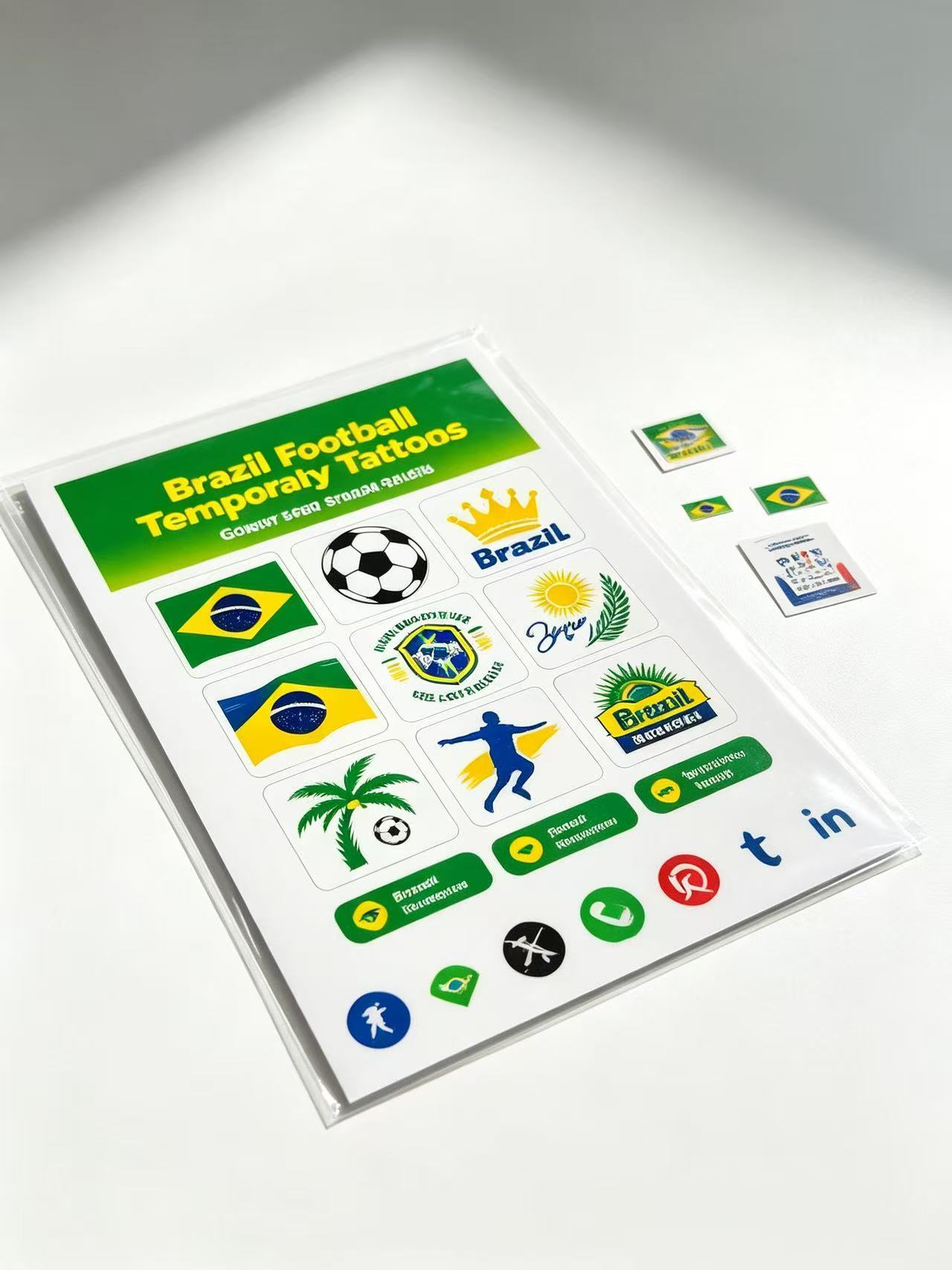 National Team Football Temporary Tattoos, Soccer Fan Face & Body Stickers for Sports Match Viewing Party