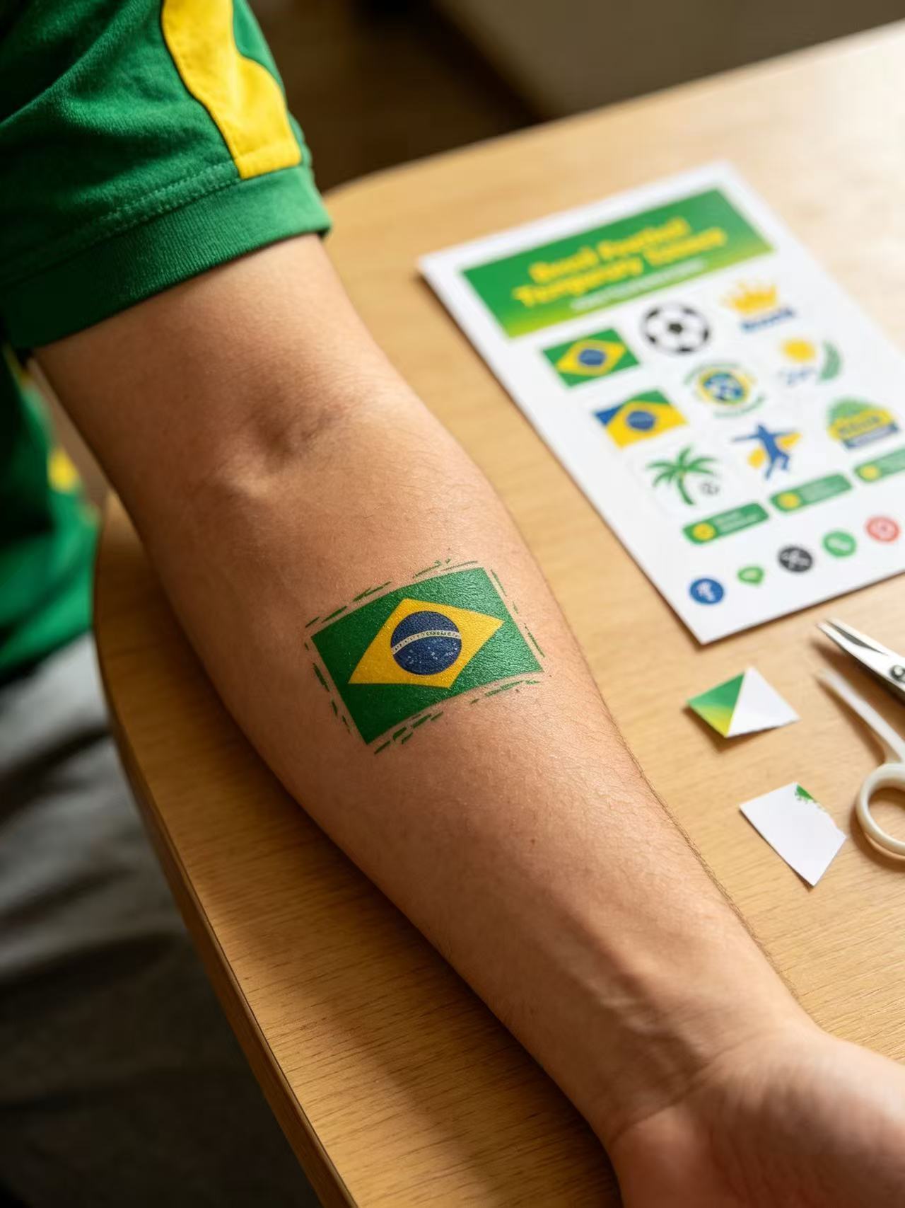 National Team Football Temporary Tattoos, Soccer Fan Face & Body Stickers for Sports Match Viewing Party
