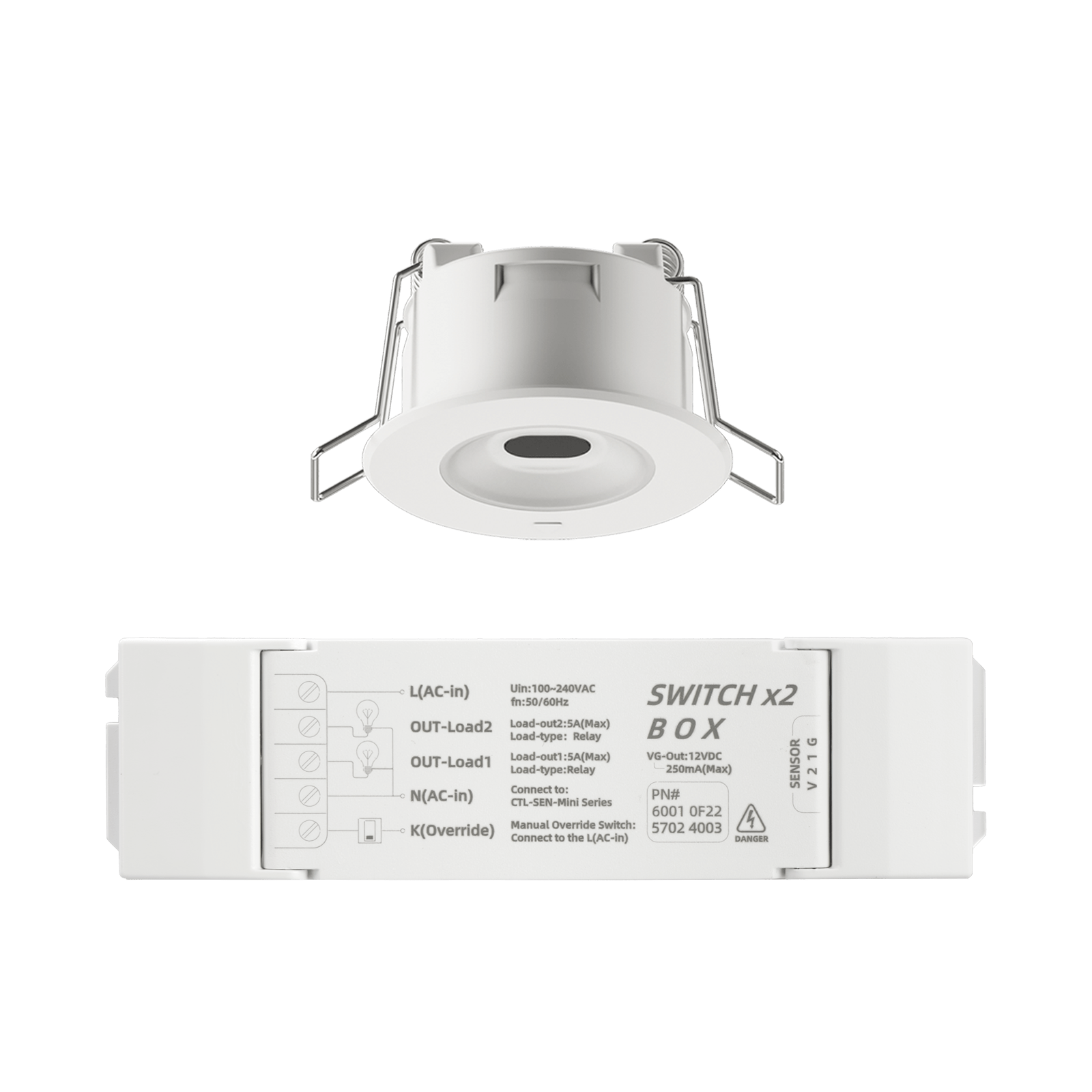 Mini ToF Ranging Occupancy Sensor (2 Switch)