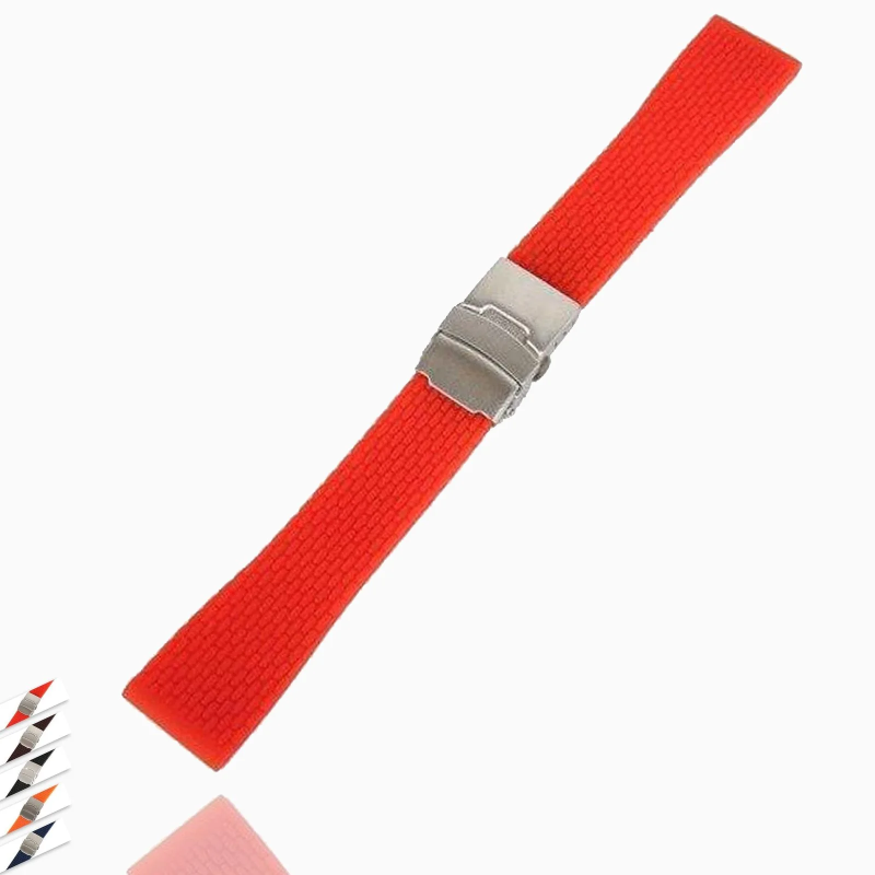 18mm, 20mm, 22mm, 24mm Silicone Rubber W Strap Band Deployment Buckle Waterproof Black Wband|Wbands| Men Women Unisex Sports ??000015-1245