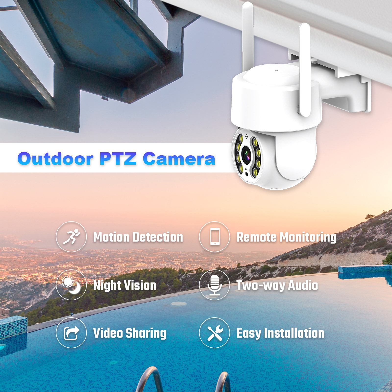 PTZ Camera with Double Flashing Alarm