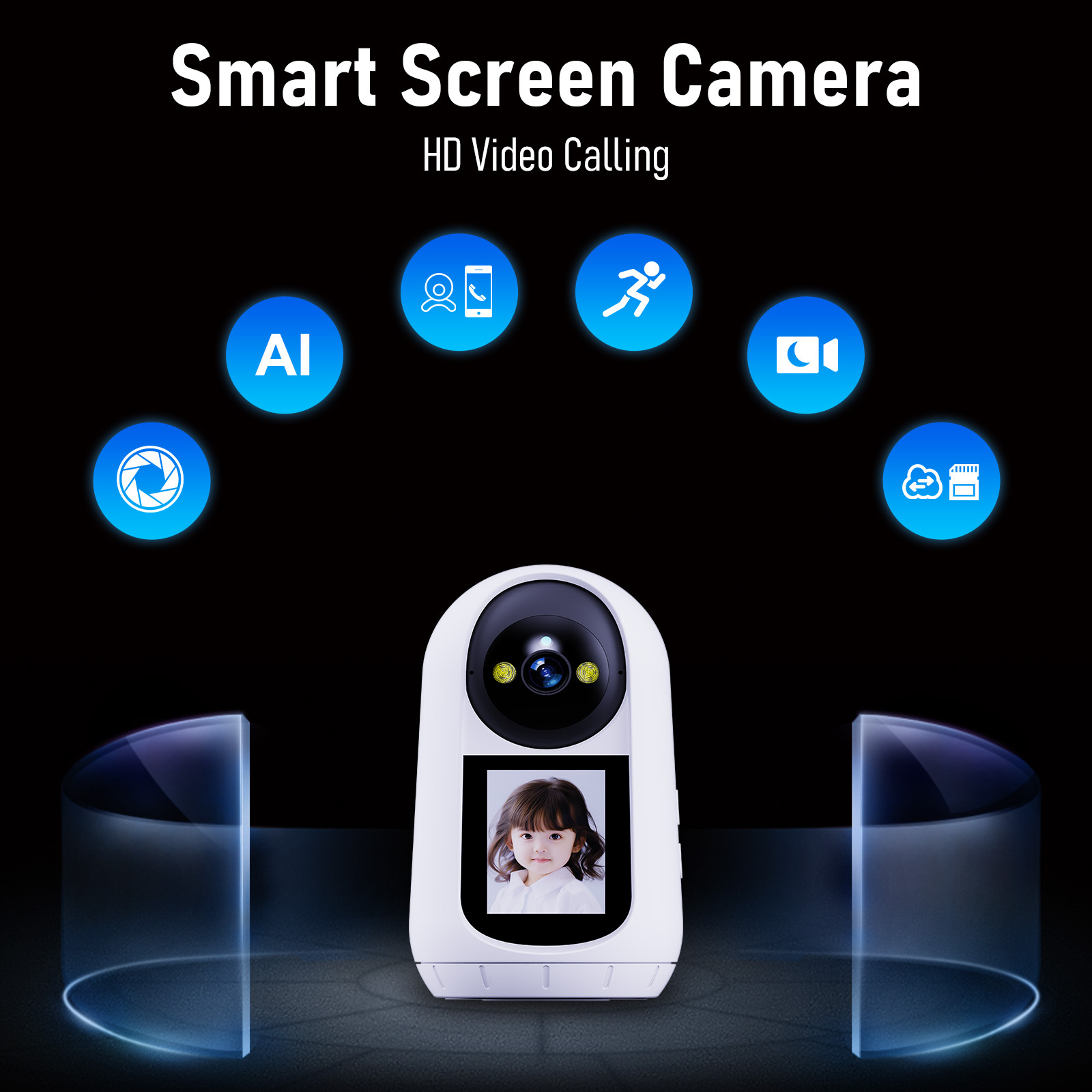 White Baby Camera with 2.4 inch Screen