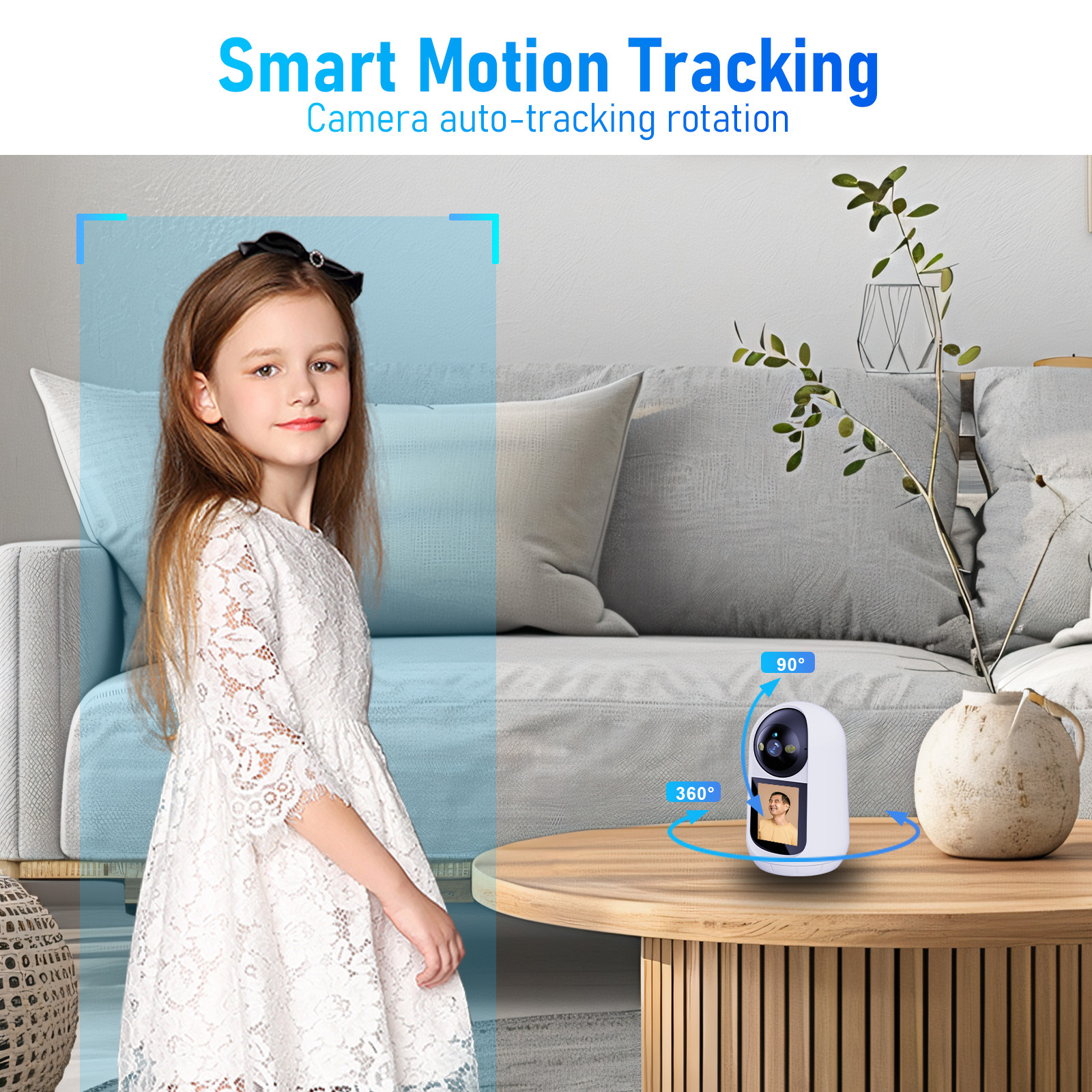 White Baby Camera with 2.4 inch Screen