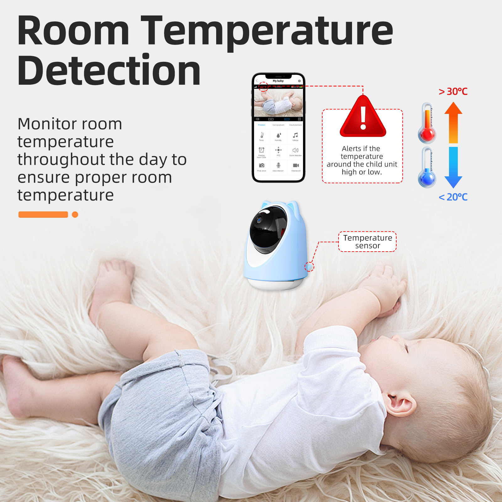 3MP Tuya Baby Monitor Single Camera