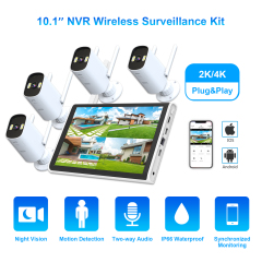 4K 网络枪机搭配 10.1 英寸 NVR 系统