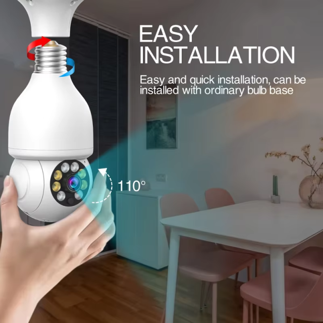 Black 2MP/3MP Light Bulb Camera
