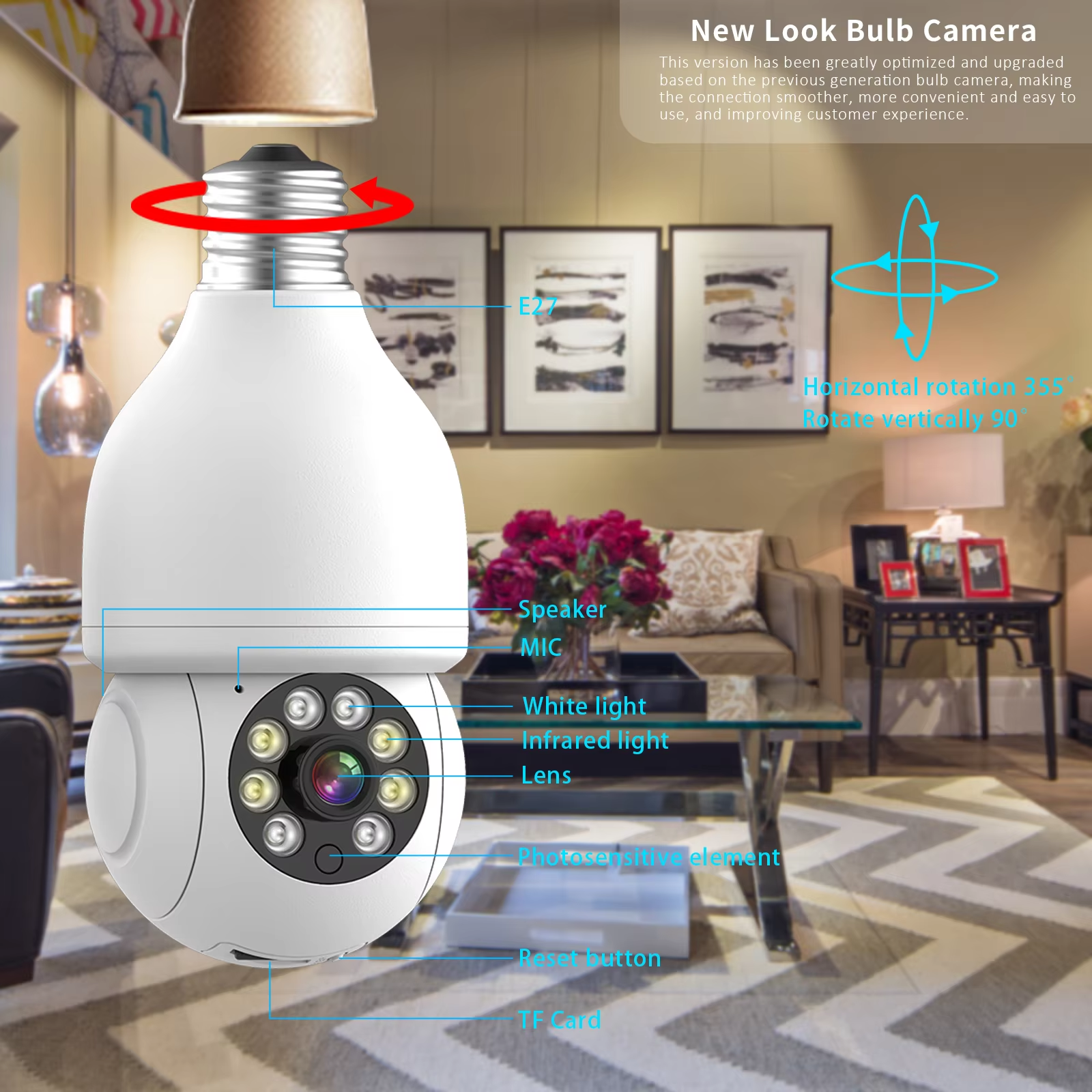 Black 2MP/3MP Light Bulb Camera