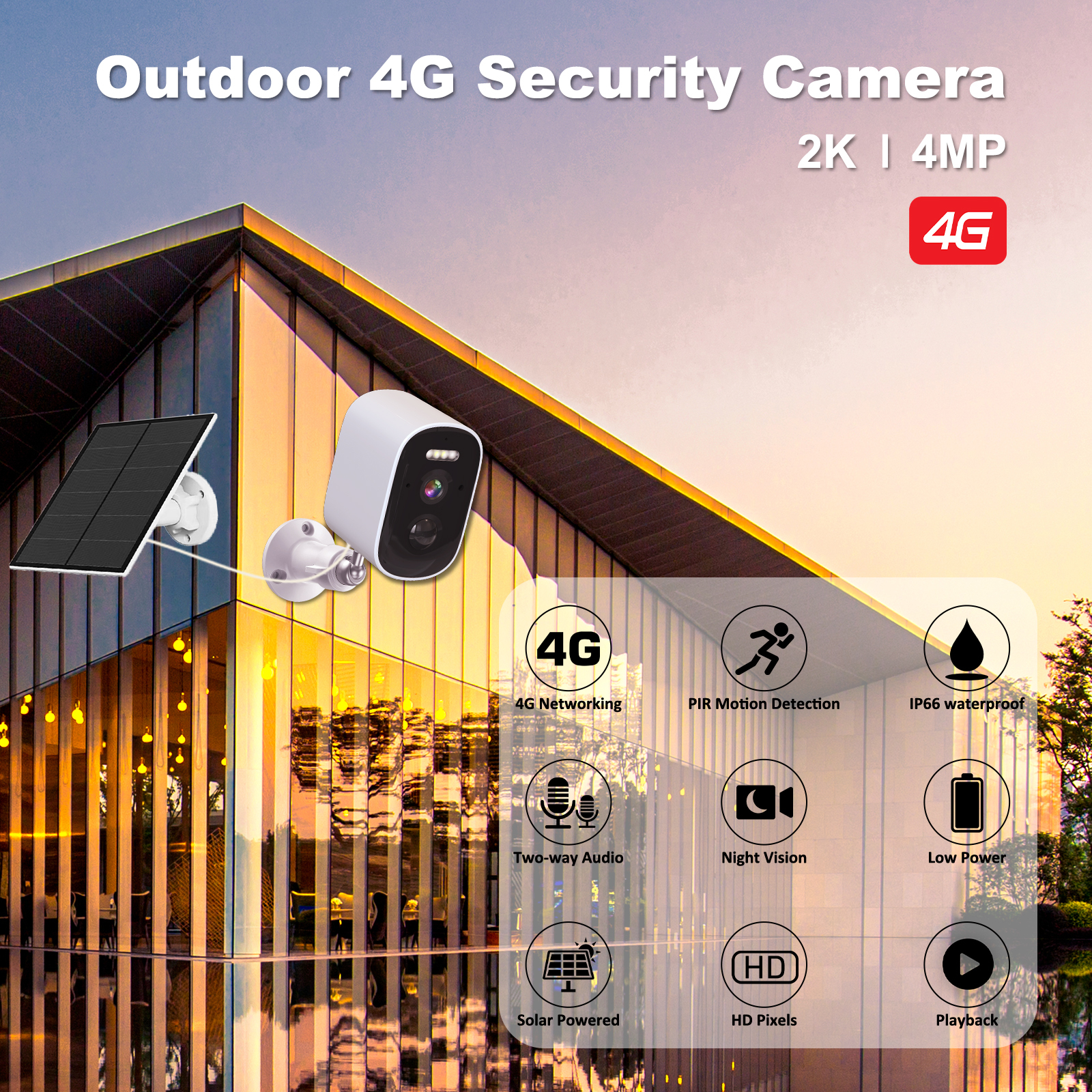 4G PlR Solar Battery Camera