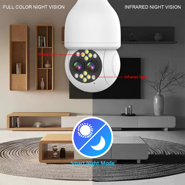 5X Zoom Dual-lens Light Bulb Camera
