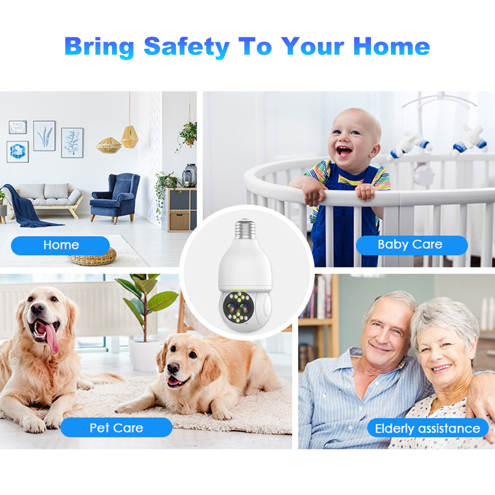 5X Zoom Dual-lens Light Bulb Camera