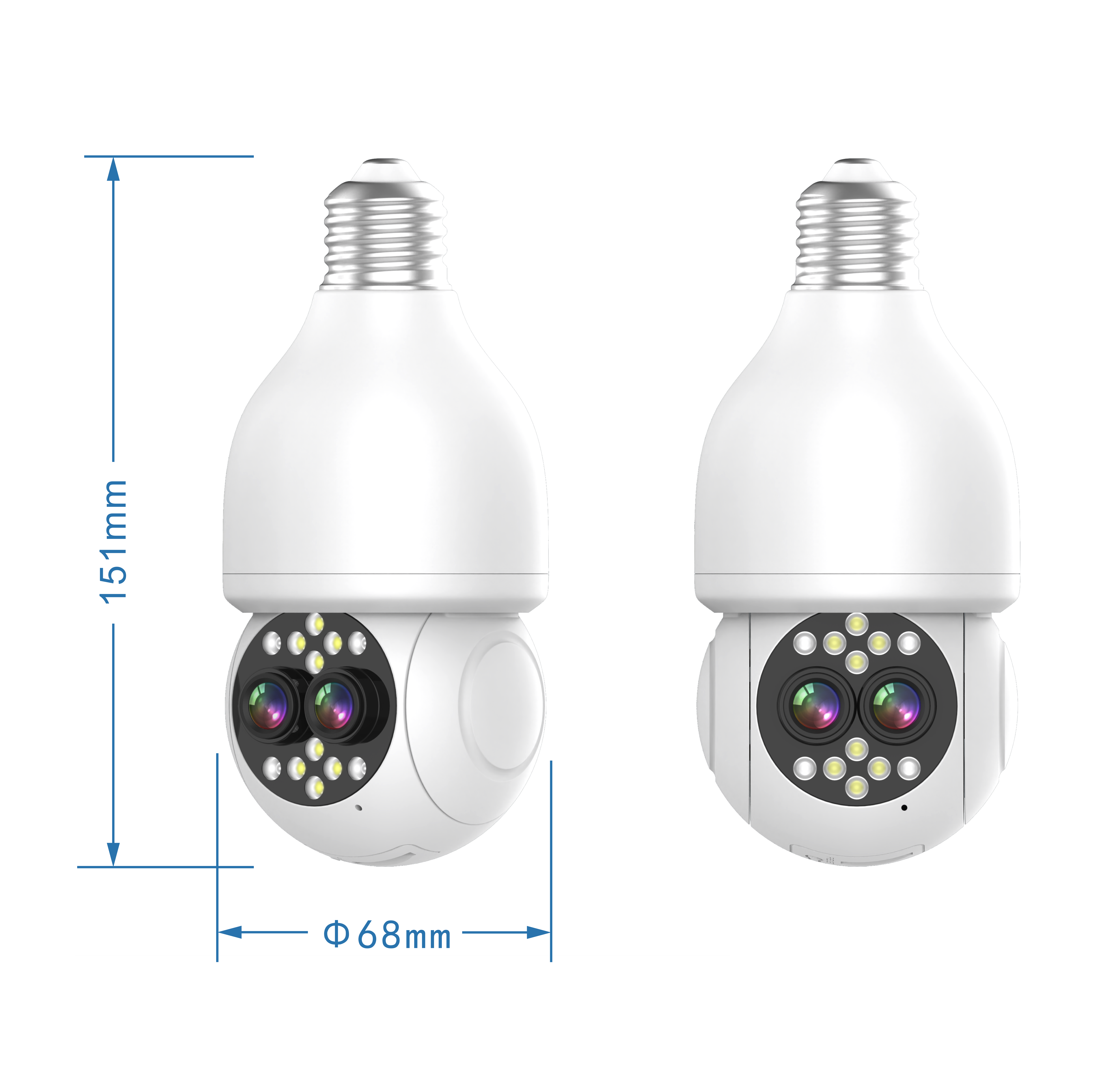5X Zoom Dual-lens Light Bulb Camera