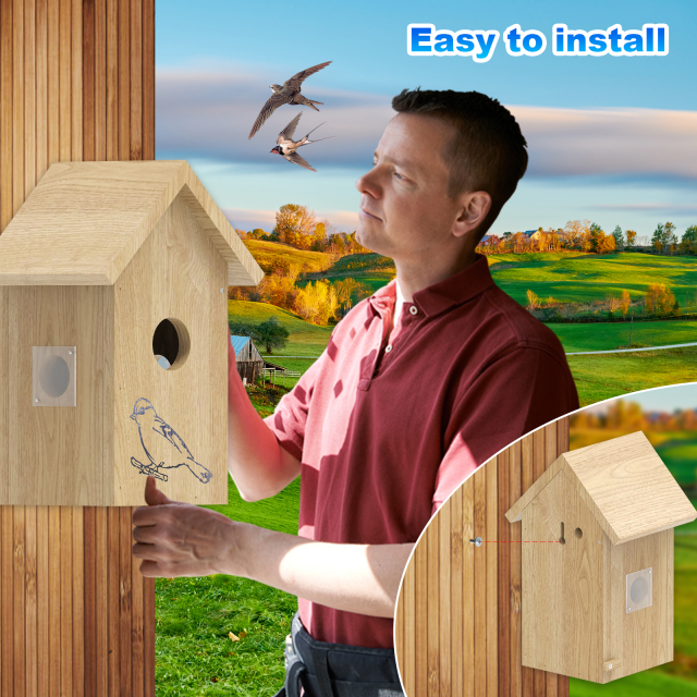 Wooden Bird Nesting Box