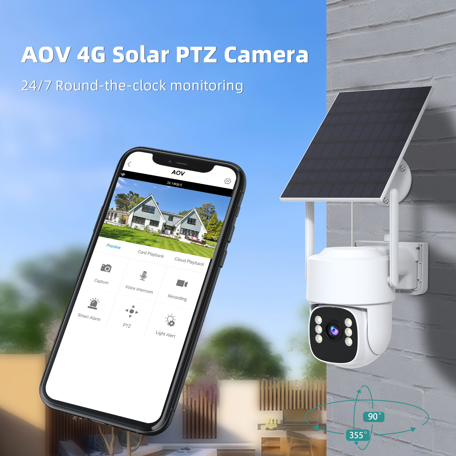 AOV Solar-Powered 4G Camera