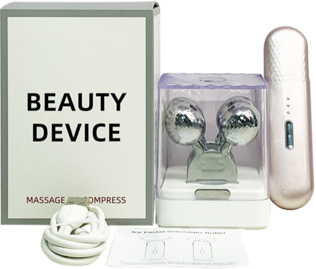Dual-head Roller Ice Therapy Face Slimming Device - 1622